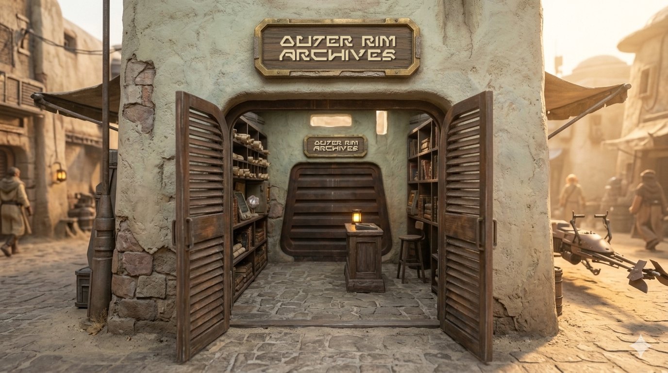 The Outer Rim Archives, seen from the street